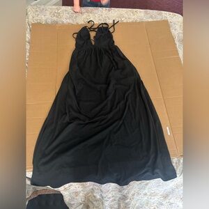 Elegant Black Halter Dress